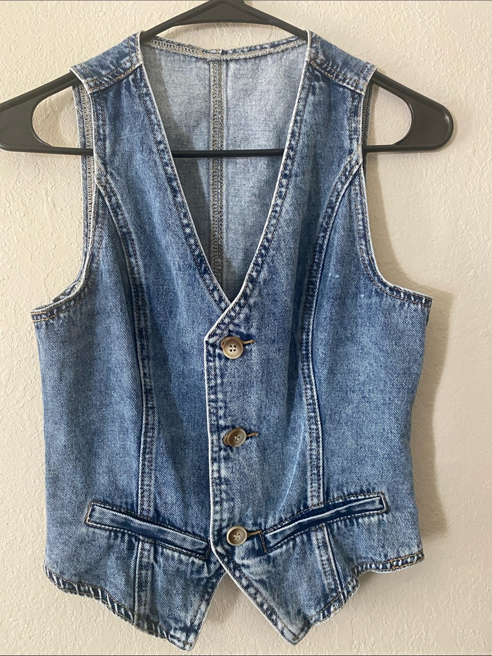 Vintage Blue Denim Vest | Free Spirit Hippie Boho  OutLaw Western Chic - Picture 2 of 9